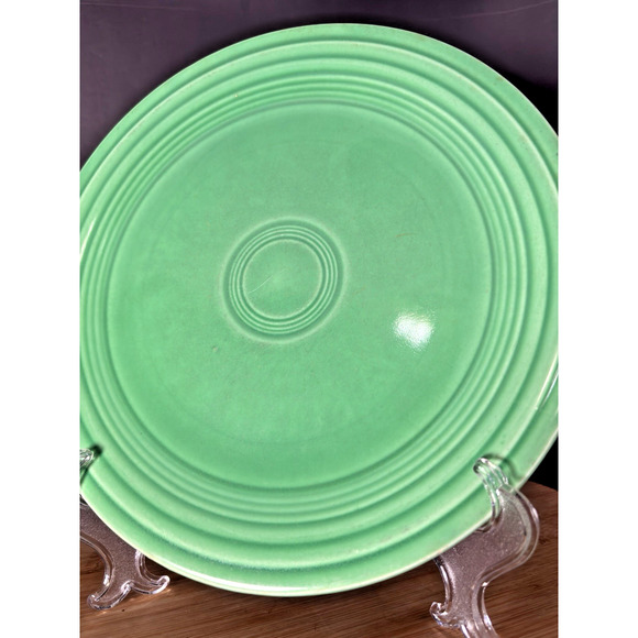 Authentic Vintage Light Green Fiesta Ware Home Laughlin Dinner Plate 9 1/2 " - Picture 8 of 10